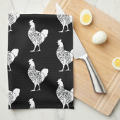 boer kippenvlees snijdt kleine stukjes theedoek (Quarter Fold)