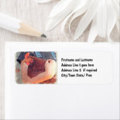 Boer knuffelen kip geschilderde stijl etiket (Insitu)