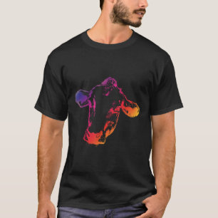 Boer Koe Koe Kunst Hoofd Waterverf Kerstmis T-shirt