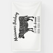 boer koe rundvlees slager vlees snijder kunst klei spandoek (Verticaal)