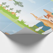 Boer Meisje met Giant Carrot Tuinieren Cadeaupapier