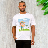 Boer Meisje met Giant Carrot Tuinieren T-shirt