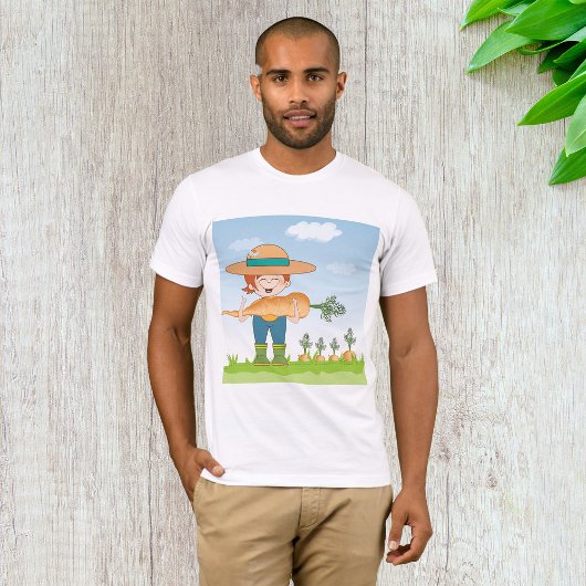 Boer Meisje met Giant Carrot Tuinieren T-shirt