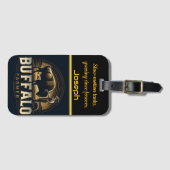 Boer met bizonkudde in de schemering bagagelabel (Voorkant (horizontaal))