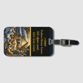 Boer met Brahma kippen bij zonsondergang Bagagelabel (Voorkant (horizontaal))