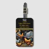 Boer met hanen bij zonsopgang bagagelabel (Voorkant (verticaal))