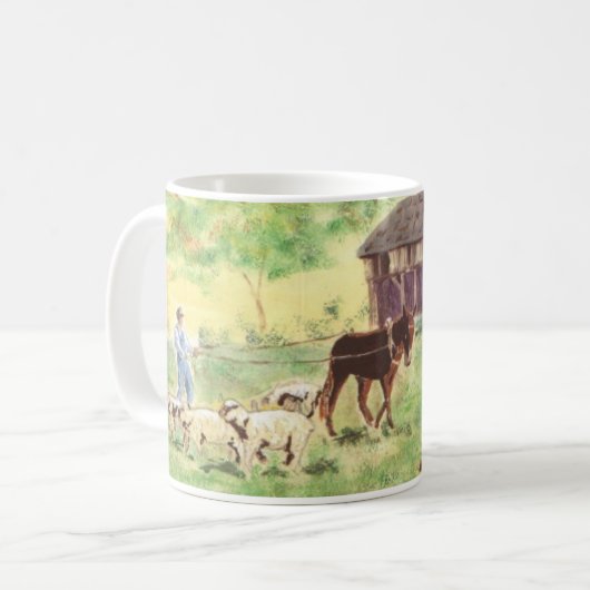 Boer met Mule en Sheep Koffiemok (Voorkant links)