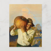 Boer met pompoen van Newell Convers Wyeth Briefkaart (Voorkant)