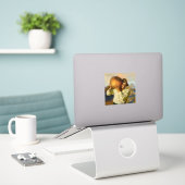Boer met pompoen van Newell Convers Wyeth Sticker (Laptop op bureau)