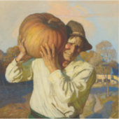 Boer met pompoen van Newell Convers Wyeth Sticker (Voorkant)