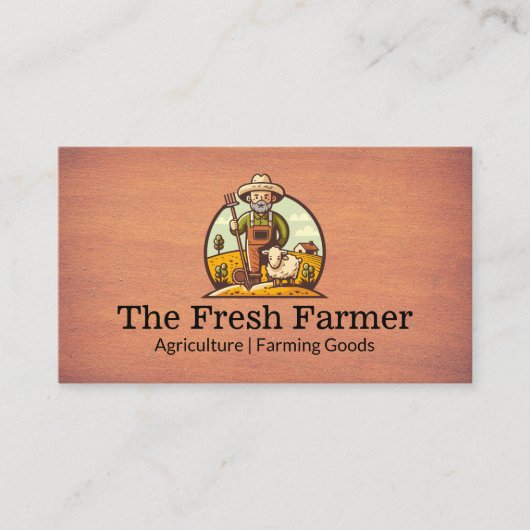 Boer met schapen | Landbouw Visitekaartje (Voorkant)