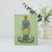 Boer met Varkens en Maïs door Grant Wood Feestdagenkaart (Staand voorkant)