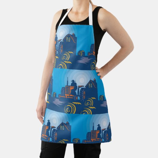 Boer op een trekker schort (Insitu)