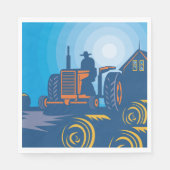 Boer op een trekker servet (Voorkant)