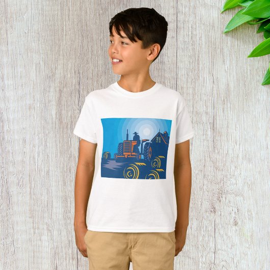 Boer op een trekker t-shirt