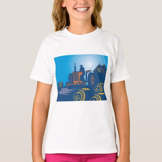 Boer op een trekker t-shirt (Voorkant)