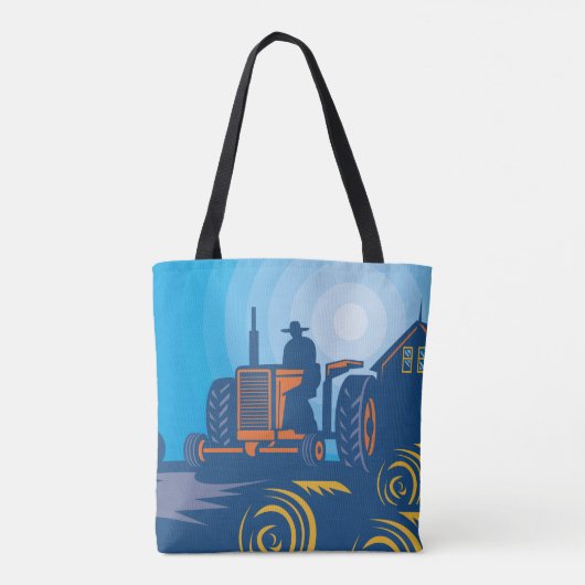 Boer op een trekker tote bag (Achterkant)