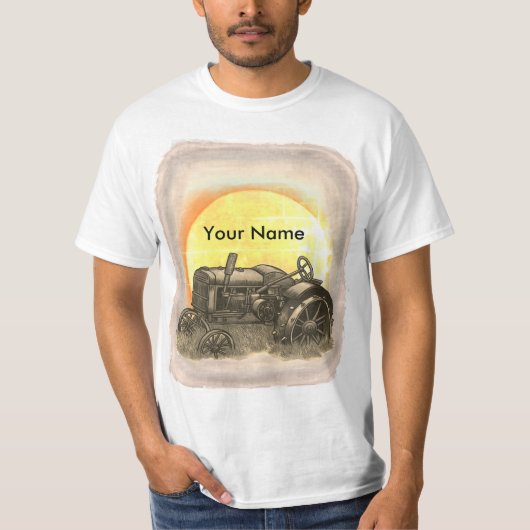 boer op pad met tractor t-shirt (Voorkant)
