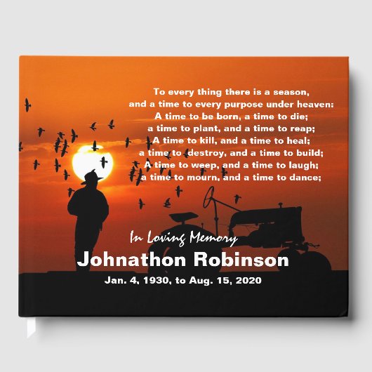 Boer op Sunset "A Time to Reap" Memorial Gastenboek (Voorkant)