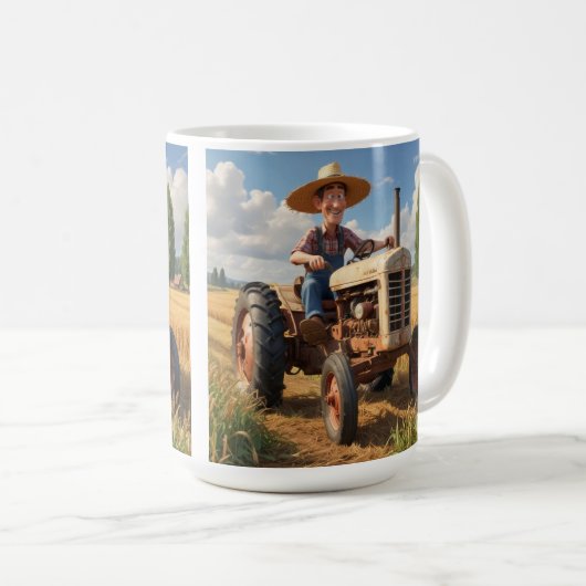 Boer op tractor koffiemok (Voorkant rechts)