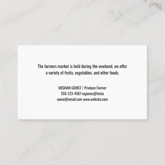 Boer op tractor | landbouwgrond visitekaartje (Achterkant)