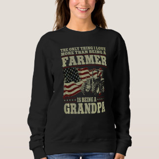 Boer Opa Oude Tractor Amerikaanse Vlag Trui