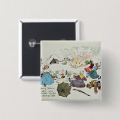 Boer picnic op Middle Hill is verstoord Vierkante Button 5,1 Cm (Voorkant /achterkant)