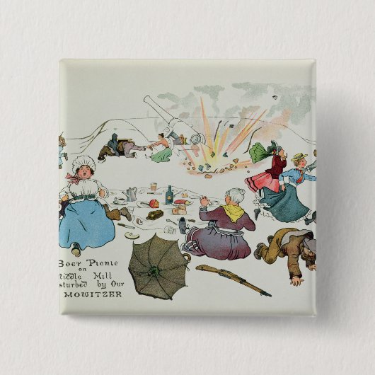 Boer picnic op Middle Hill is verstoord Vierkante Button 5,1 Cm (Voorkant)