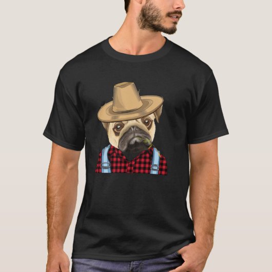 Boer Pug Boerderij Hond T-shirt (Voorkant)