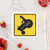 Boer Rijdende Tractor Road Sign Gepersonaliseerd Servetten (Insitu)