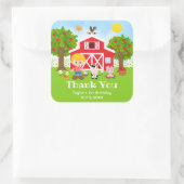 Boer Rood Verjaardag Blond Haar Jongen Dank Je Vierkante Sticker (Tas)