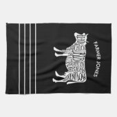 Boer Rundvlees Snijdt Keuken Handdoek Slager Grafi (Horizontaal)