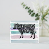 boer rundvleesvleeskartonnen snijdt kleine boer briefkaart (Staand voorkant)