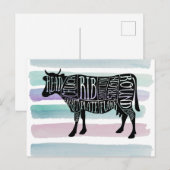 boer rundvleesvleeskartonnen snijdt kleine boer briefkaart (Voorkant / Achterkant)