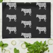 boer rundvleesvleeskartonnen snijdt kleine boer theedoek (Gevouwen)