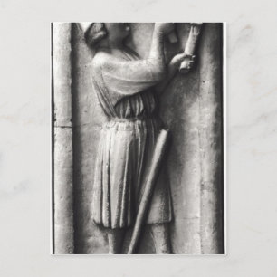 Boer scherpt zijn scythe aan voor de briefkaart