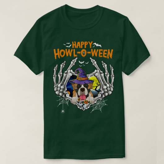 Boer Skeleton Heart Happy HowlOWeen Costume T-shirt (Design voorkant)