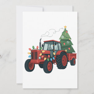 Boer Tractor Kerst Verlichting Tractor Kerstmis Aankondiging