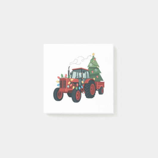 Boer Tractor Kerstverlichting Tractor Kerstmis Post-it® Notes (Voorkant)