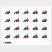 Boer Tractor Kerstverlichting Tractor Kerstmis Vierkante Sticker (Vel)
