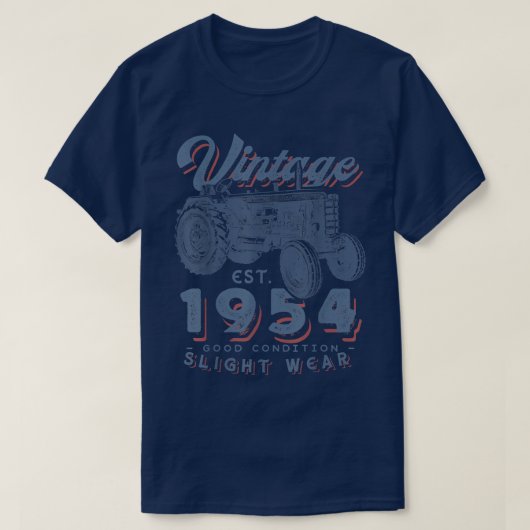 boer Tractor opgericht in 1954 68e geboorte T-shirt (Design voorkant)