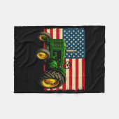 Boer Tractor Usa Vlag 4 Juli Fleece Deken (Voorkant (Horizontaal))