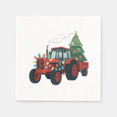 Boer Tractor Xmas Verlichting Tractor Kerstmis Servet (Voorkant)