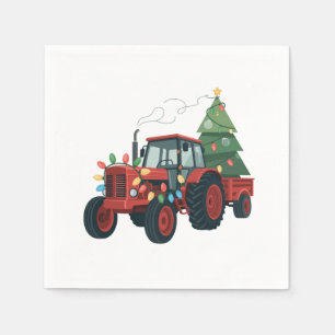 Boer Tractor Xmas Verlichting Tractor Kerstmis Servet