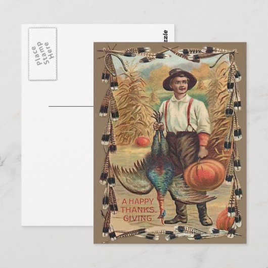 Boer Turkije Pompoen Maïs Shock Veren Briefkaart (Voorkant / Achterkant)