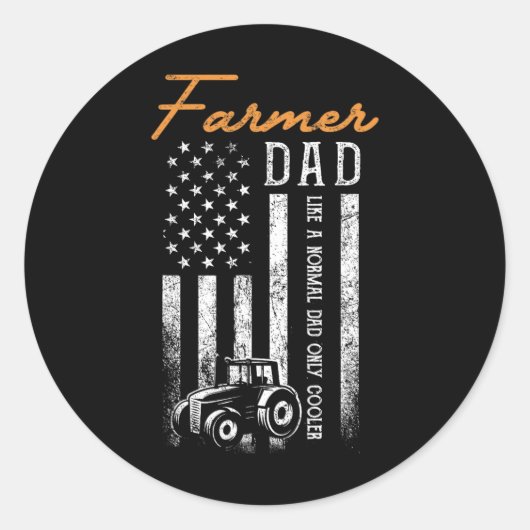 Boer Vader Net Als Een Gewone Vader Maar Koeler Us Ronde Sticker (Voorkant)