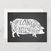 boer varkensvlees slager vlees snijdt kunst kleine briefkaart (Voorkant / Achterkant)