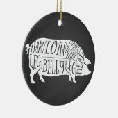 boer varkensvlees slager vlees snijdt kunst kleine keramisch ornament (Rechts)