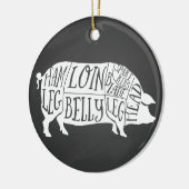 boer varkensvlees slager vlees snijdt kunst kleine keramisch ornament (Links)