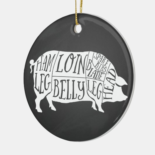 boer varkensvlees slager vlees snijdt kunst kleine keramisch ornament (Links)